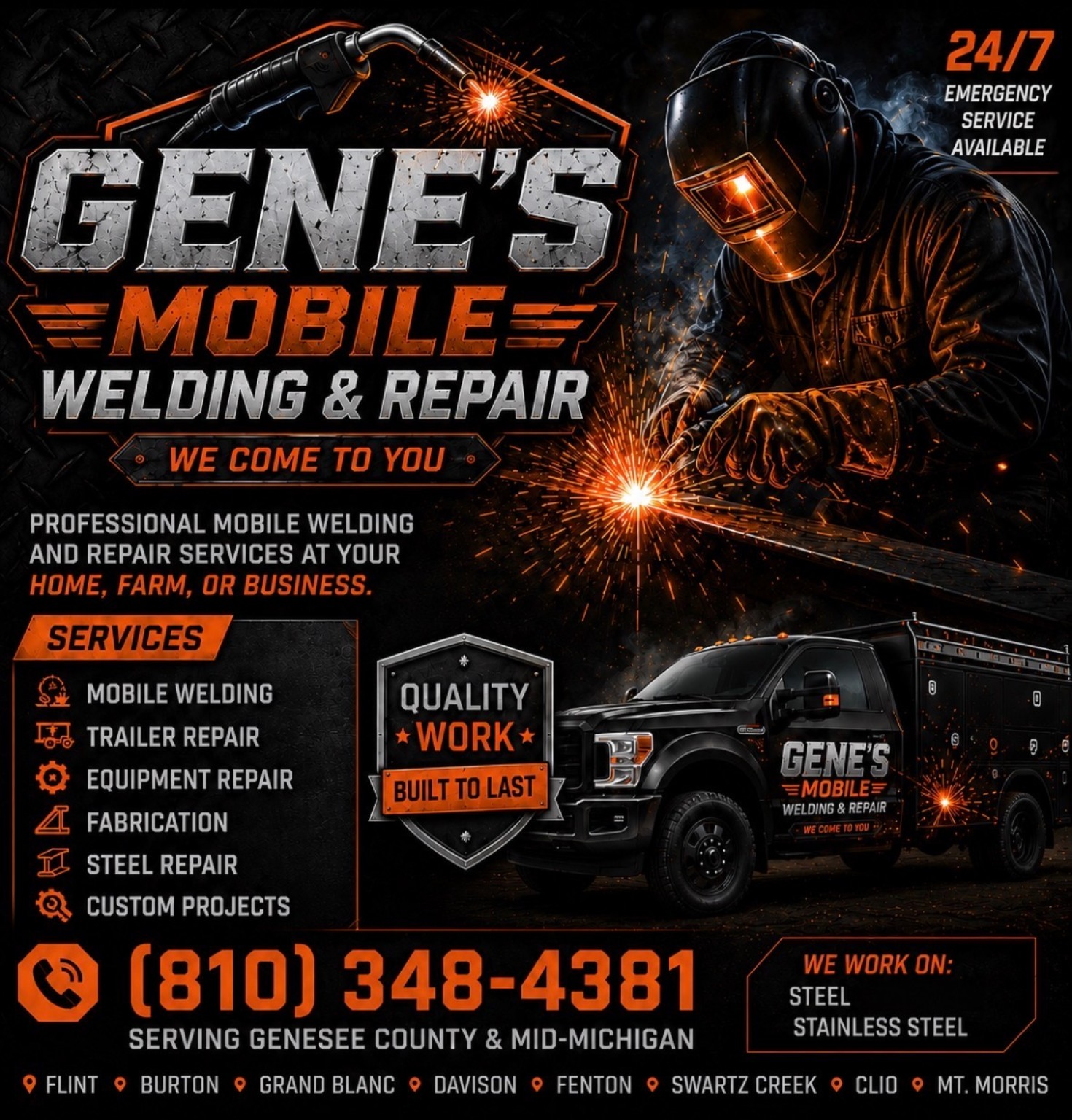 Gene's Mobile Welding & Repair truck and services